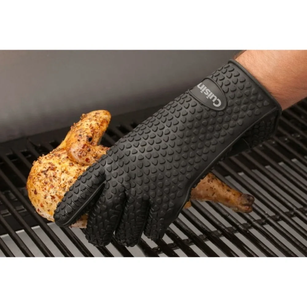 CUISINART NEW Heat Resistant Silicone Grill Gloves 2 Pk No Slip dishwasher safe